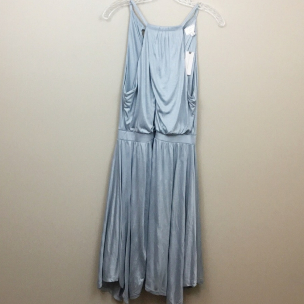 Anthropologie Halter dress handkerchief blue flowy - Picture 4 of 7